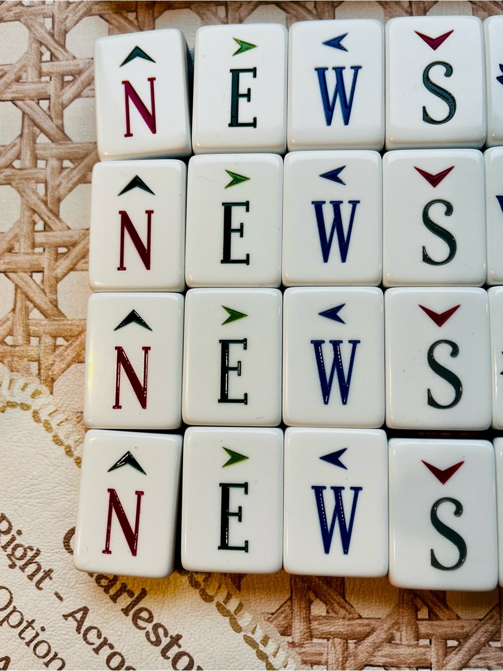 Chic Heritage Tortoise Engraved & Painted American Mahjong Set w/Green Layers - Picture 13 of 13